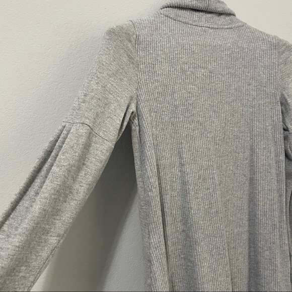 Anthropologie Blouse Knit Metallic Gray Gold Cowl Neck Balloon Sweater Womens S - Picture 10 of 12